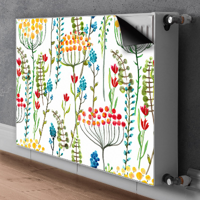 Magnetisk radiatorkåpa Färgglad äng