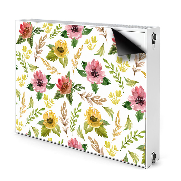 Magnetisk radiatorkåpa Akvarell blommor