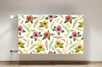 Magnetisk radiatorkåpa Akvarell blommor