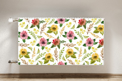 Magnetisk radiatorkåpa Akvarell blommor