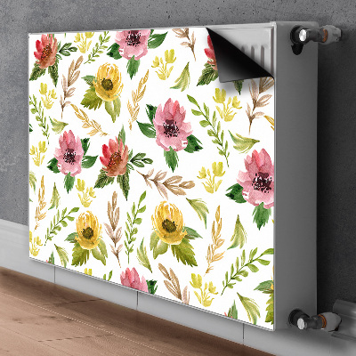 Magnetisk radiatorkåpa Akvarell blommor