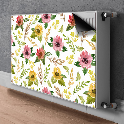 Magnetisk radiatorkåpa Akvarell blommor