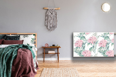 Magnetisk radiatorkåpa Ljusrosa blommor