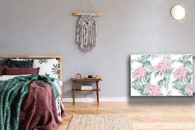 Magnetisk radiatorkåpa Ljusrosa blommor
