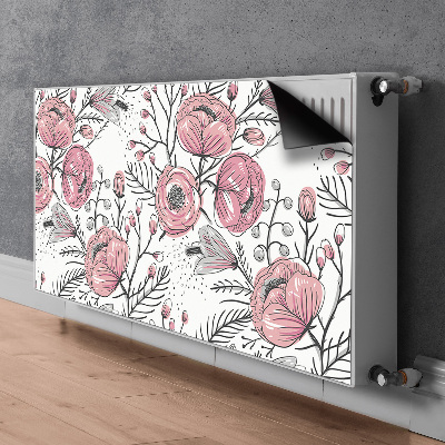Magnetisk radiatorkåpa Pastellrosor Art