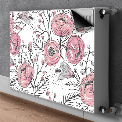 Magnetisk radiatorkåpa Pastellrosor Art