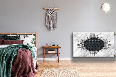 Magnetiskt radiatorskydd Quiltat mönster på marmor
