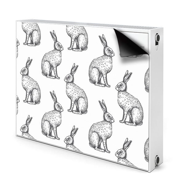 Magnetisk radiatorkåpa Vita kaniner