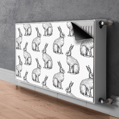 Magnetisk radiatorkåpa Vita kaniner