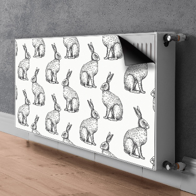 Magnetisk radiatorkåpa Vita kaniner
