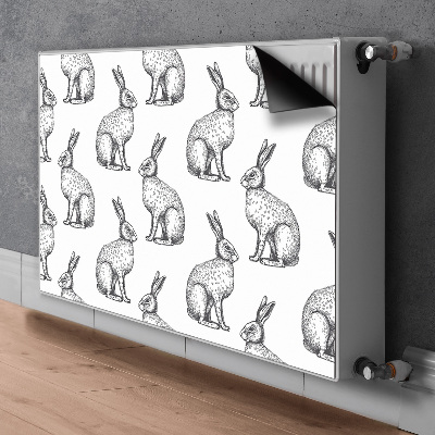 Magnetisk radiatorkåpa Vita kaniner