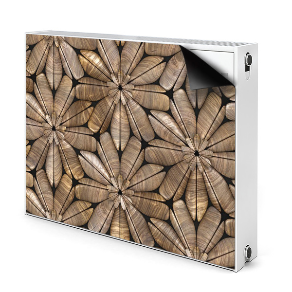 Magnetisk radiatorkåpa Blommönster i trä