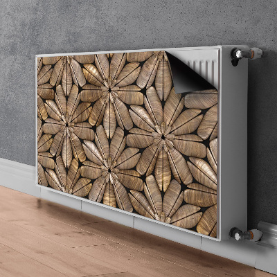 Magnetisk radiatorkåpa Blommönster i trä