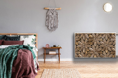 Magnetisk radiatorkåpa Blommönster i trä