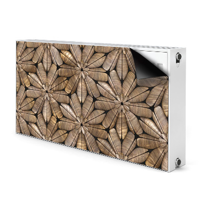 Magnetisk radiatorkåpa Blommönster i trä