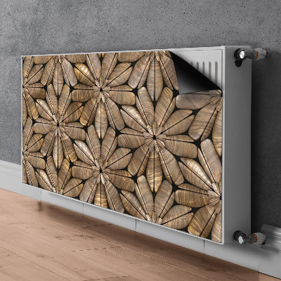 Magnetisk radiatorkåpa Blommönster i trä