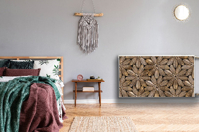 Magnetisk radiatorkåpa Blommönster i trä