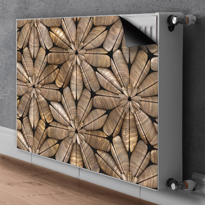 Magnetisk radiatorkåpa Blommönster i trä