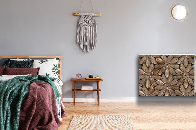 Magnetisk radiatorkåpa Blommönster i trä