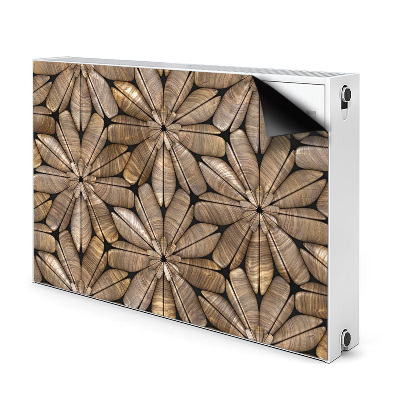 Magnetisk radiatorkåpa Blommönster i trä