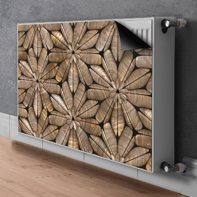 Magnetisk radiatorkåpa Blommönster i trä