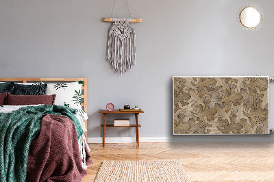 Magnetiskt radiatorskydd Geckomönster i trä