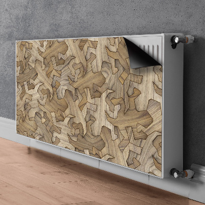 Magnetiskt radiatorskydd Geckomönster i trä