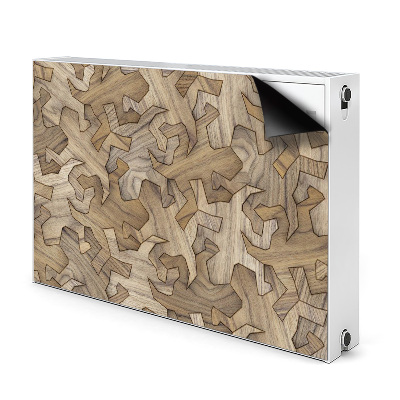 Magnetiskt radiatorskydd Geckomönster i trä