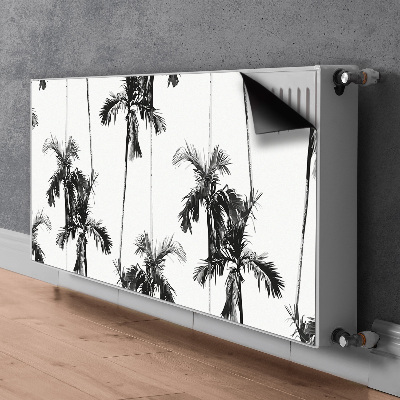 Magnetisk radiatorkåpa Svarta och vita palmer