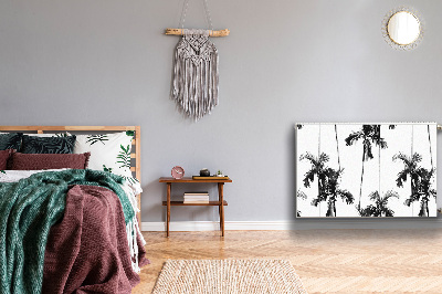 Magnetisk radiatorkåpa Svarta och vita palmer