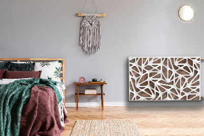 Magnetisk radiatorkåpa Vitt nät på trä