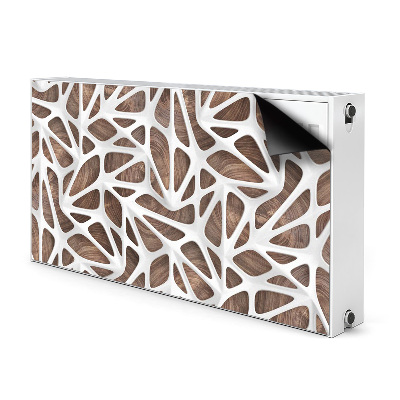 Magnetisk radiatorkåpa Vitt nät på trä