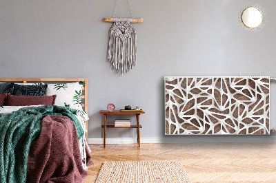 Magnetisk radiatorkåpa Vitt nät på trä