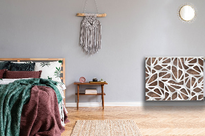 Magnetisk radiatorkåpa Vitt nät på trä