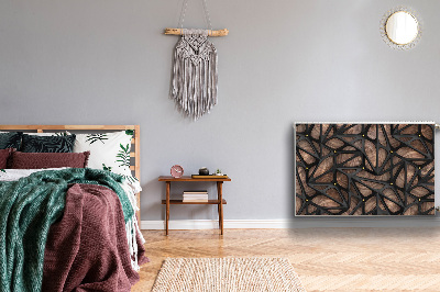 Magnetisk radiatorkåpa Svart nät på trä