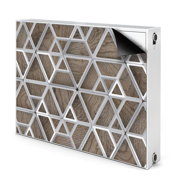 Magnetisk radiatorkåpa Metallmönster på trä