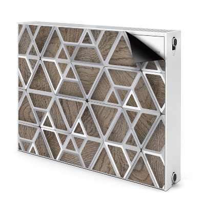 Magnetisk radiatorkåpa Metallmönster på trä
