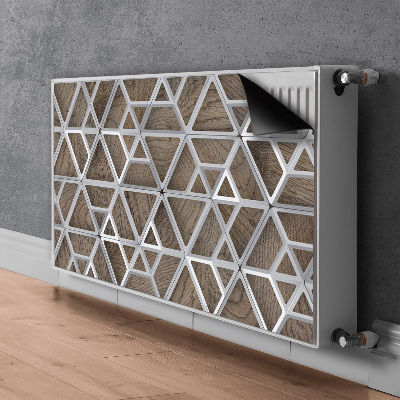 Magnetisk radiatorkåpa Metallmönster på trä