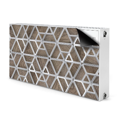 Magnetisk radiatorkåpa Metallmönster på trä