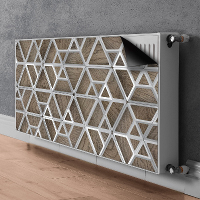 Magnetisk radiatorkåpa Metallmönster på trä