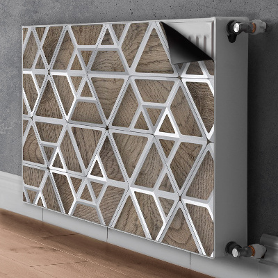 Magnetisk radiatorkåpa Metallmönster på trä
