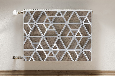 Magnetisk radiatorkåpa Metallmönster på trä