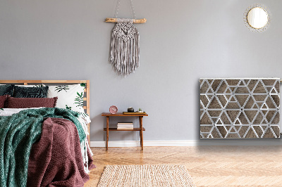 Magnetisk radiatorkåpa Metallmönster på trä