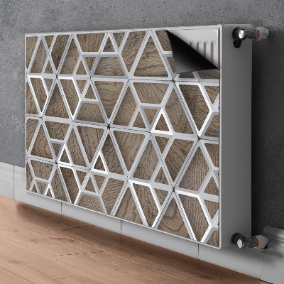 Magnetisk radiatorkåpa Metallmönster på trä