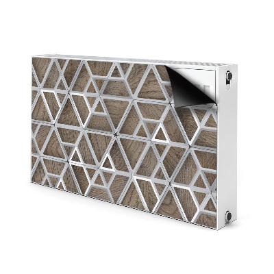 Magnetisk radiatorkåpa Metallmönster på trä