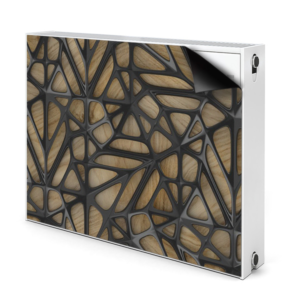Magnetisk radiatorkåpa Svart mönster på trä