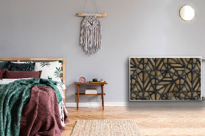 Magnetisk radiatorkåpa Svart mönster på trä