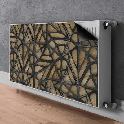 Magnetisk radiatorkåpa Svart mönster på trä