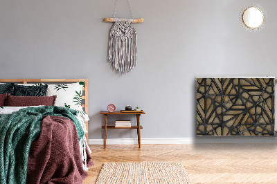Magnetisk radiatorkåpa Svart mönster på trä