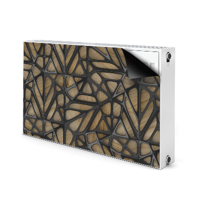 Magnetisk radiatorkåpa Svart mönster på trä